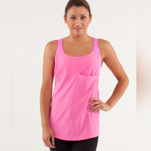 Lululemon Run: For Your Money TankPow Pink Light. Size 4. Pristine Condition. - Picture 2 of 8